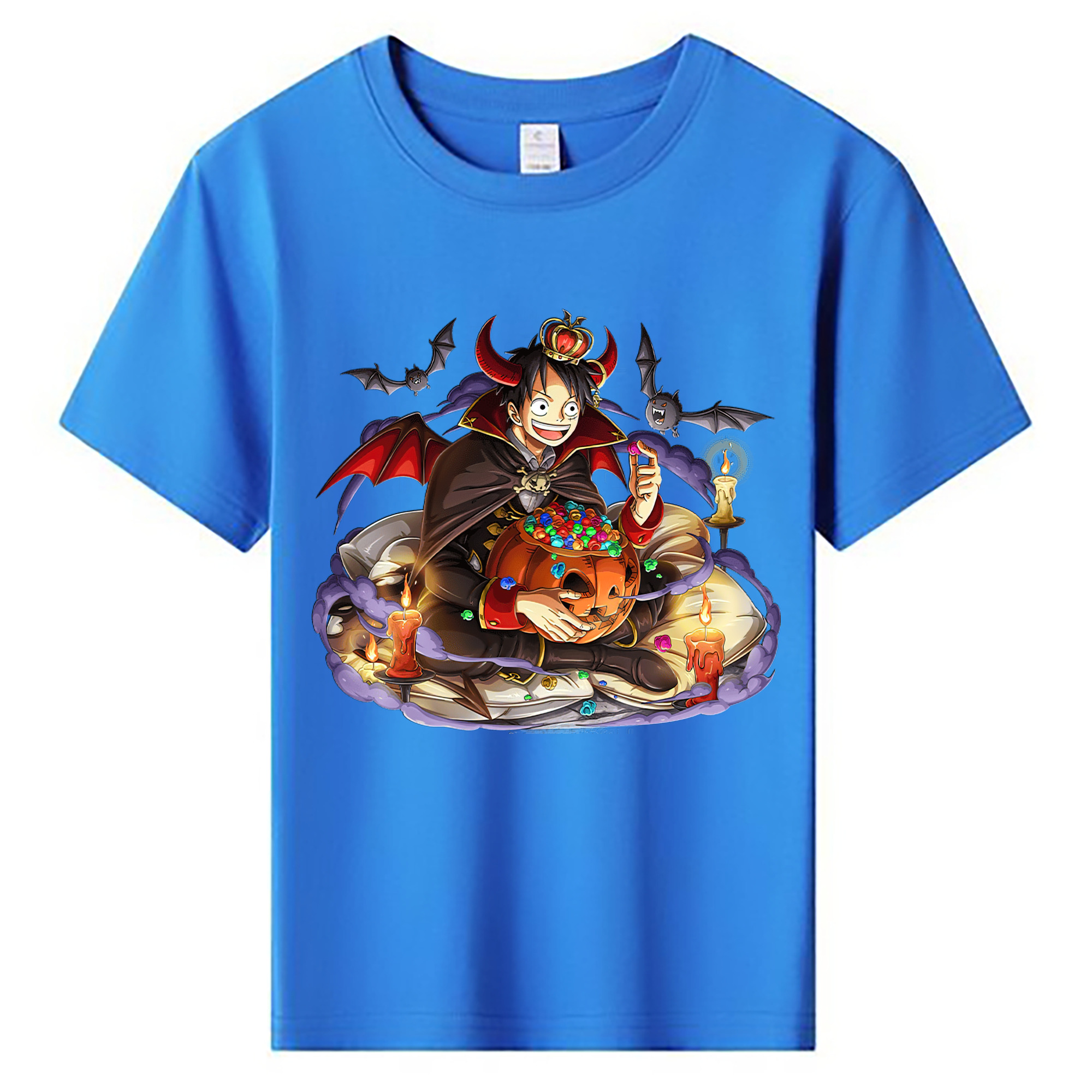 ワンピース モンキー・D・ルフィ ONE PIECE Monkey D. Luffy 綿100％キッズTシャツ（フロントプリント）